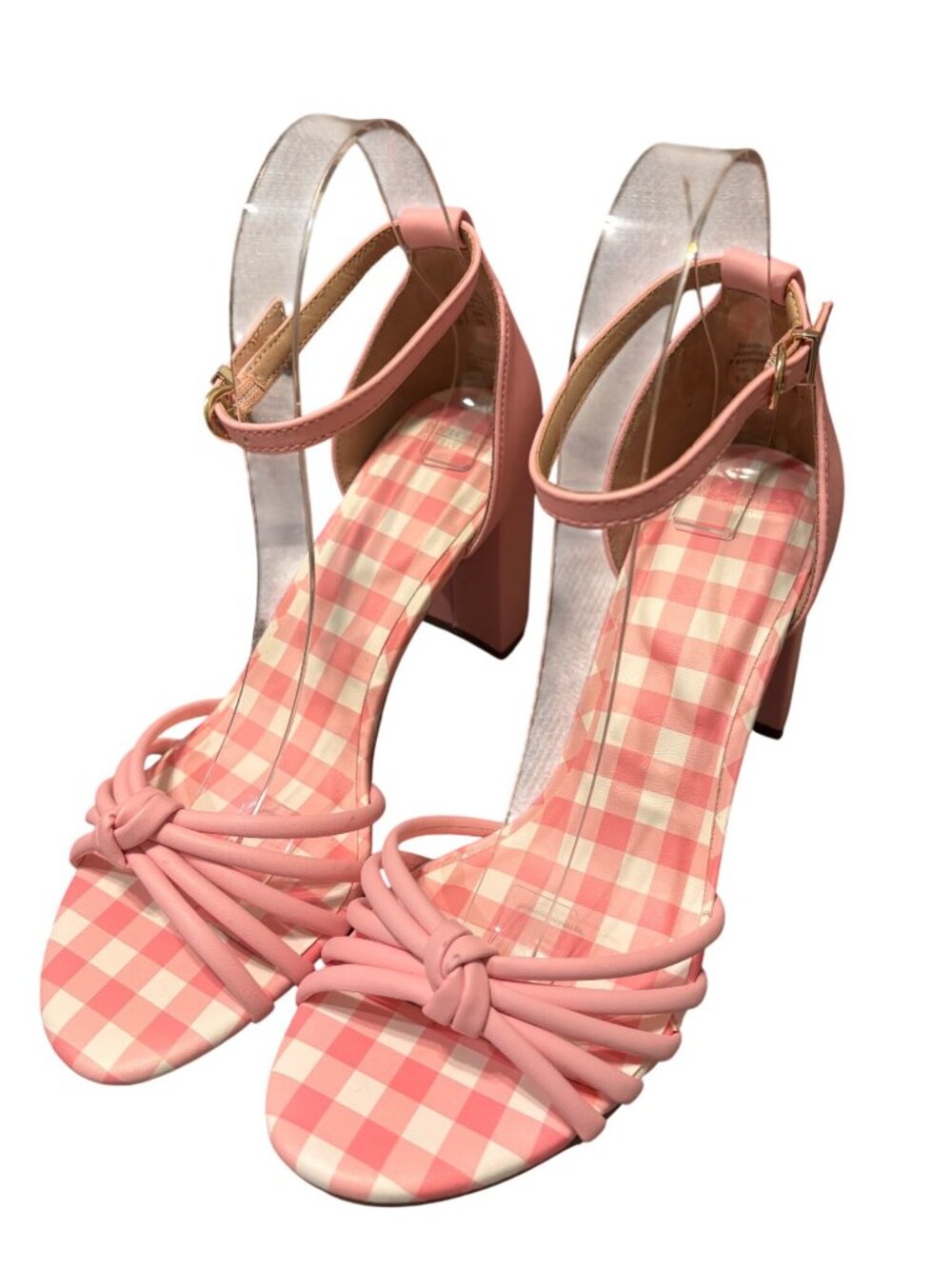 Draper James Elisa Light Pink Open-Toe Wrap Ankle Strap Block Heeled Sandals